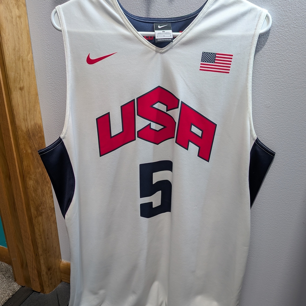 Nike USA Basketball Jersey - White with Red & Navy Accents